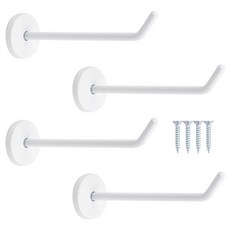 五金公園 不鏽鋼 突出掛勾 大 150mm 4入 + 安裝螺絲組, 白色, 1套