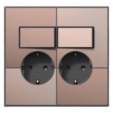 Gallery系列 附開關插座 2孔 棕金色, 1個