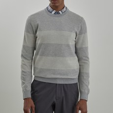 INDIAN 男士色塊圖案圓領針織衫 MIUBR5S1161