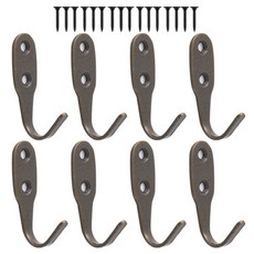 철물파크 후크 옷걸이 8개입 + 설치피스 세트, 엔틱, 1세트