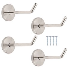철물파크 스테인레스 스틸 돌출걸이 중 100mm 4개입 + 설치피스 세트, 실버, 1세트