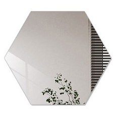 Librica 黏貼式壓克力浴室廁所牆面裝飾六角鏡, 銀色