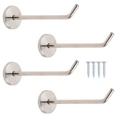 HARDWARE PARK 不鏽鋼 突出掛勾 大 150mm 4入 + 安裝螺絲組, 銀色, 1套