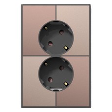 Gallery 接地插座 2孔 45度 棕金色, 1個