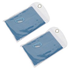 플로우코드 고리형 땀수건 스포츠 타올, 블루, 2개