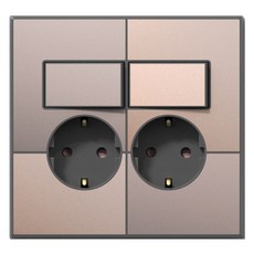 TILINS 藝廊系列 雙孔插座 米金色, 1個