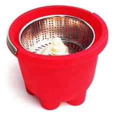 Binbeok 麻布袋塑膠鋼製拖把脫水器, 紅色(塑膠), 1個