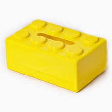HOHOO 樂高造型面紙盒, 黃色, 1個
