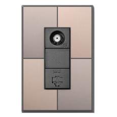 TILINS Gallery 通訊 CATV 2路 + RJ45 1孔 米金色, 1個