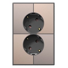 TILINS Gallery 接地插座 2孔 45度 米金色, 1個