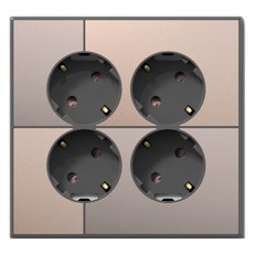 TILINS Gallery 接地插座 4孔 45度 米金色, 1個