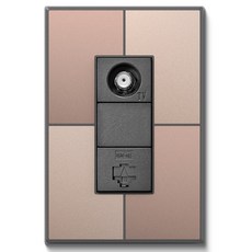 TILINS Gallery 通訊 CATV 2路 + RJ45 1孔 棕金色, 1個