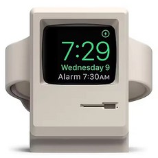 HOHOO Retrodog 矽膠 Apple Watch 充電支架, 白色, 1個