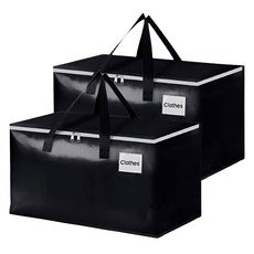 로이홈 방수PE 90L 정리 수납 가방, 블랙, 1단, 2개