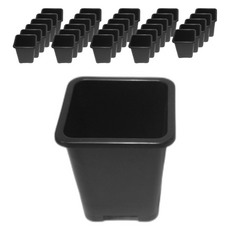 하늘e정원 에코스퀘어 포트 플라스틱 사각 화분, 블랙, 500개