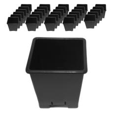 Eco Square 黑色塑膠方形花盆, 黑色, 200個