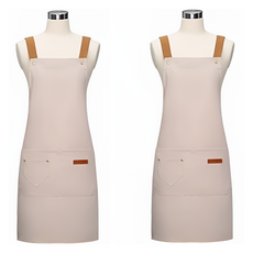 居家生活 防水咖啡廳美術用長度可調圍裙 2入, 淺棕色