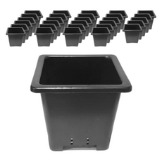 Eco Square 方形塑膠花盆, 黑色, 30個