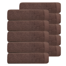 Keyria 營業用多用途美容毛巾 95g 30支棉紗, 棕色, 10個