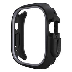 SPACE SHIELD Apple Watch 相容 TPU PC 雙色保護殼, 1個, 黑色灰色