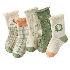 하라로이 유아용 숲속토끼 양말 5켤레 세트