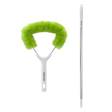 GIBONE Dust Keeper 刮除深層污垢紗窗清潔刷 + 長桿套組, 白色, 1套