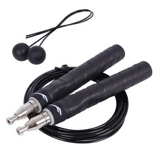 PRO-SPECS 2合1 CrossFit 鋼絲軸承跳繩組, 1套, 黑色