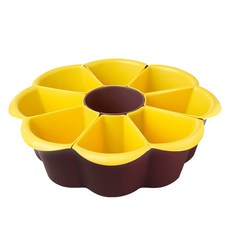 廚房瀝水籃籃子托盤 7格, 黃褐色, 1個