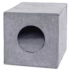랜보어 반려동물 펠트 큐브 하우스, 그레이, 1개