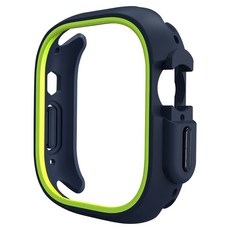 SPACE SHIELD Apple Watch 相容 TPU PC 雙色保護殼, 1個, 海軍藍螢光色
