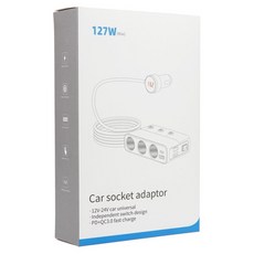 Coms 車用點菸器插座 USB-C USB-A PD QC3.0 高速充電 127W JA251, 1個, 3球