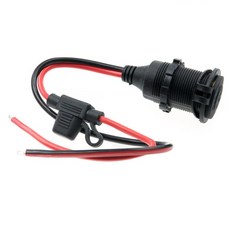 컴스 차량용 시거잭 케이블 보호캡휴즈퓨즈 20A 12V 전용 제작용 30cm, 1개