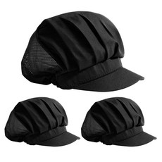 Bareunliving 半網眼多用途料理衛生帽, 黑色, 3個