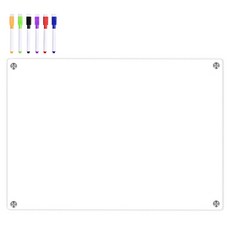 TUCO.B 透明冰箱玄關多用途黏貼式磁性板 素色基本款 + 馬克筆套組, 壓克力