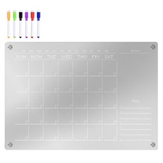 투코비 투명 냉장고 현관 다용도 붙이는 자석보드 먼슬리플랜 + 마카펜 세트, 아크릴