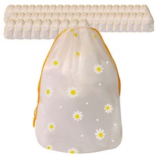 하늬통상 반투명 데이지 복조리 선물 포장 비닐 파우치, 2호, 50개