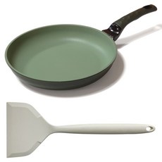 Kitchen-Art 電磁爐巨無霸IH平底鍋 30cm 2入組, 1套, 平底鍋 + 鍋鏟, 混色