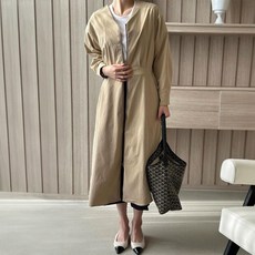 페이퍼먼츠 모브 브이넥 오픈 클로징 지퍼 트임 원피스 10084