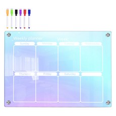 투코비 레인보우 다용도 붙이는 자석보드 A3 위클리플랜 + 마카펜 세트, 아크릴