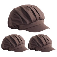 Bareunliving 半網眼多用途料理衛生帽, 棕色, 3個