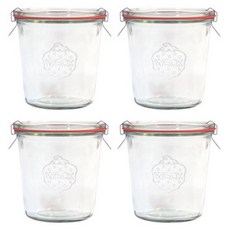 WECK 742 유리병 용기 세트, 580ml, 4세트