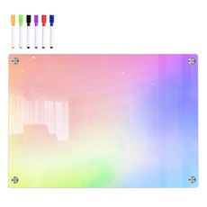 TUCO.B 彩虹 冰箱 玄關 多用途 磁性板 A3 素面基本款 + 馬克筆 套組, 壓克力