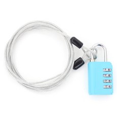 TravelCube 多功能安全纜線 1m + 4位密碼安全鎖套組 藍色, 1套