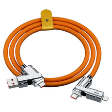 파워샷 4in1 올인원 휴대폰 테블릿 충전케이블, 오렌지, 1개