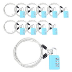 TravelCube TCUBE多功能安全線+4轉盤安全鎖組 2.5M 藍色, 10組