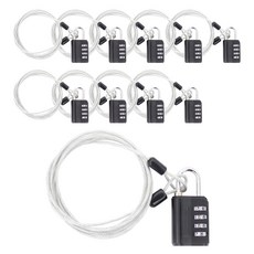 TravelCube 多功能安全纜線 1m + 4位密碼安全鎖組 黑色, 10套