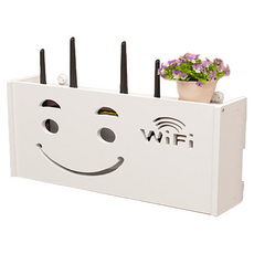 홈 거실 TV 공유기 벽걸이형 보관함 타입2, 화이트, 1개