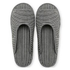 JAJU 絎縫簡約線條可水洗室內拖鞋, 深灰色, 1雙