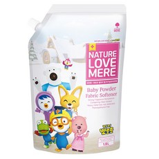 NATURE LOVE MERE Pororo 極致凝膠嬰兒衣物柔軟精 嬰兒爽身粉香 補充包, 1.5L, 1個