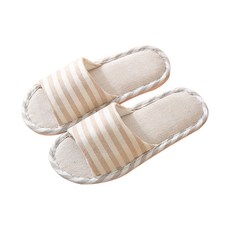 小麥購物 厚底亞麻拖鞋 C140 106g, 3雙, 粗米色